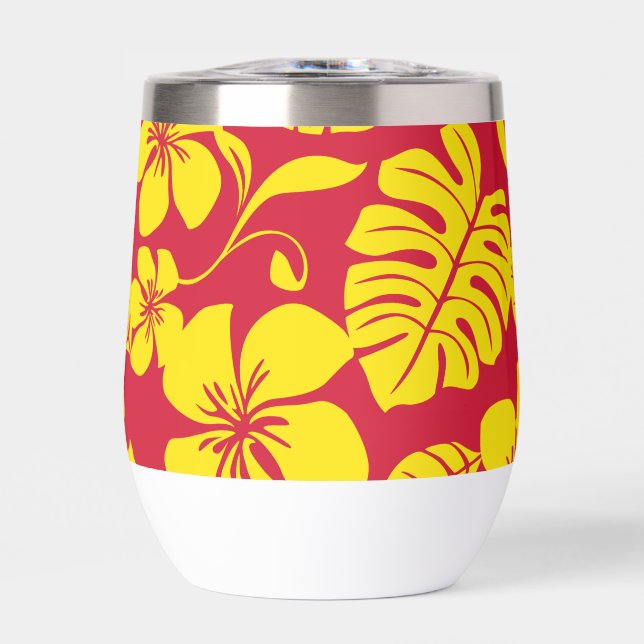 PINK BIKINI PATTERN IN RED/GOLD THERMAL WINE TUMBLER (Front)