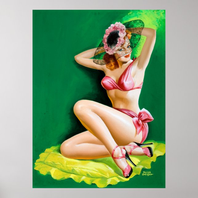 Pink Bikini Pin Up Poster (Front)