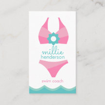 Pink Bikini Swimsuit Business or Contact Cards