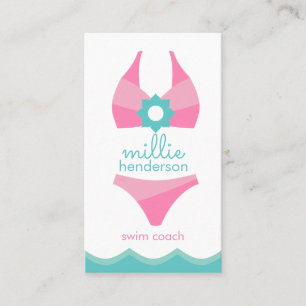Pink Bikini Swimsuit Business or Contact Cards