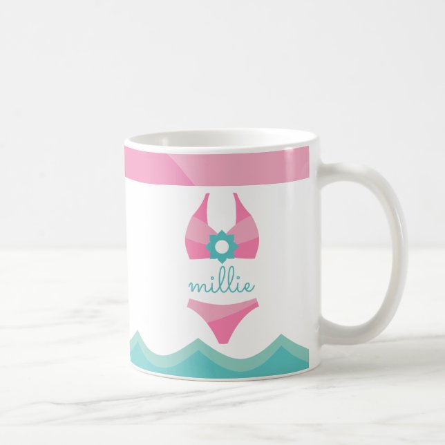 Pink Bikini Swimsuit Personalized Mug (Right)