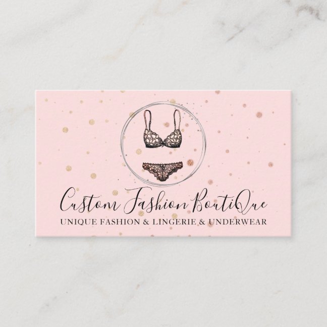 Pink Bikini Swimwear Lingerie Underwear Bra Pants Business Card