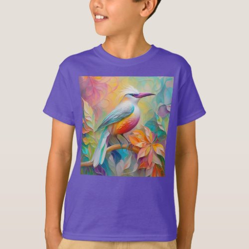 Pink Billed Red Breasted Fantasy Bird T_Shirt
