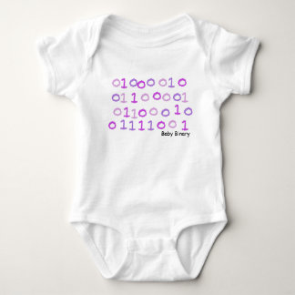 Pink binary baby sleepsuit bodysuit
