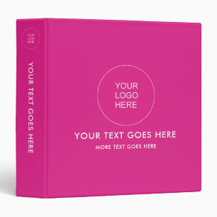 Pink Binder Upload Your Logo Add Text Template