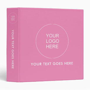 Pink Binder Upload Your Logo Add Text Template