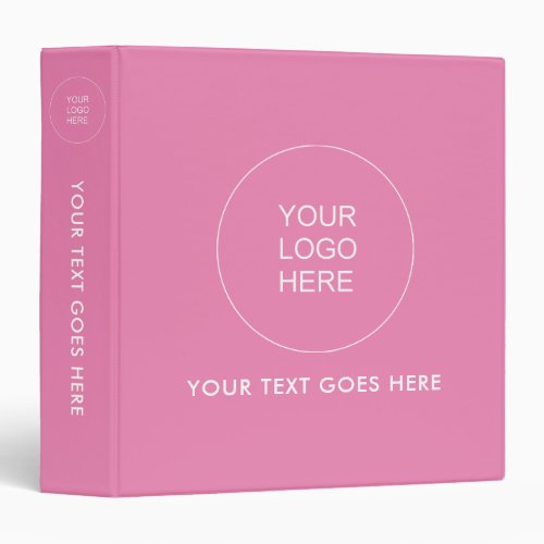Pink Binder Upload Your Logo Add Text Template