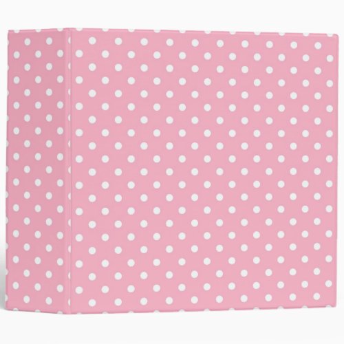Pink Binder with White Polka Dots