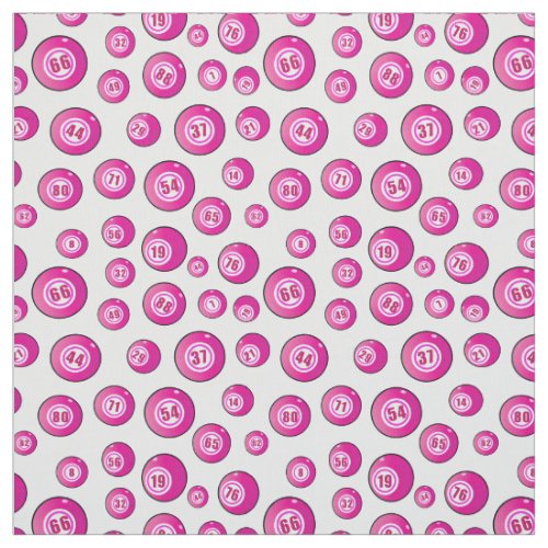 Pink Bingo Balls Cute Patterned Fabric
