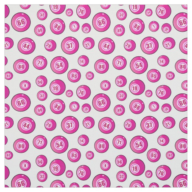 Pink Bingo Balls Cute Patterned Fabric (Swatch)