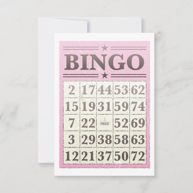 Pink Bingo Score Card (Front)