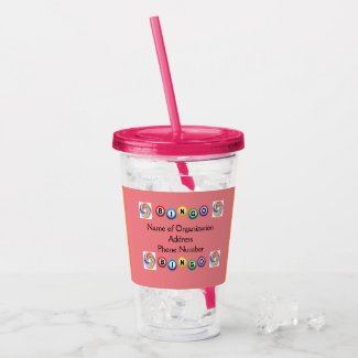 Pink BingonSwirl Acrylic Tumbler