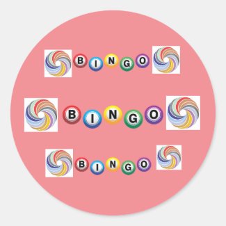 Pink BingonSwirls Round Sticker