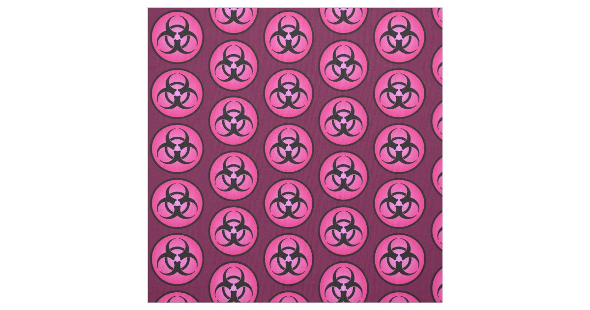 Pink Biohazard Symbol Fabric | Zazzle