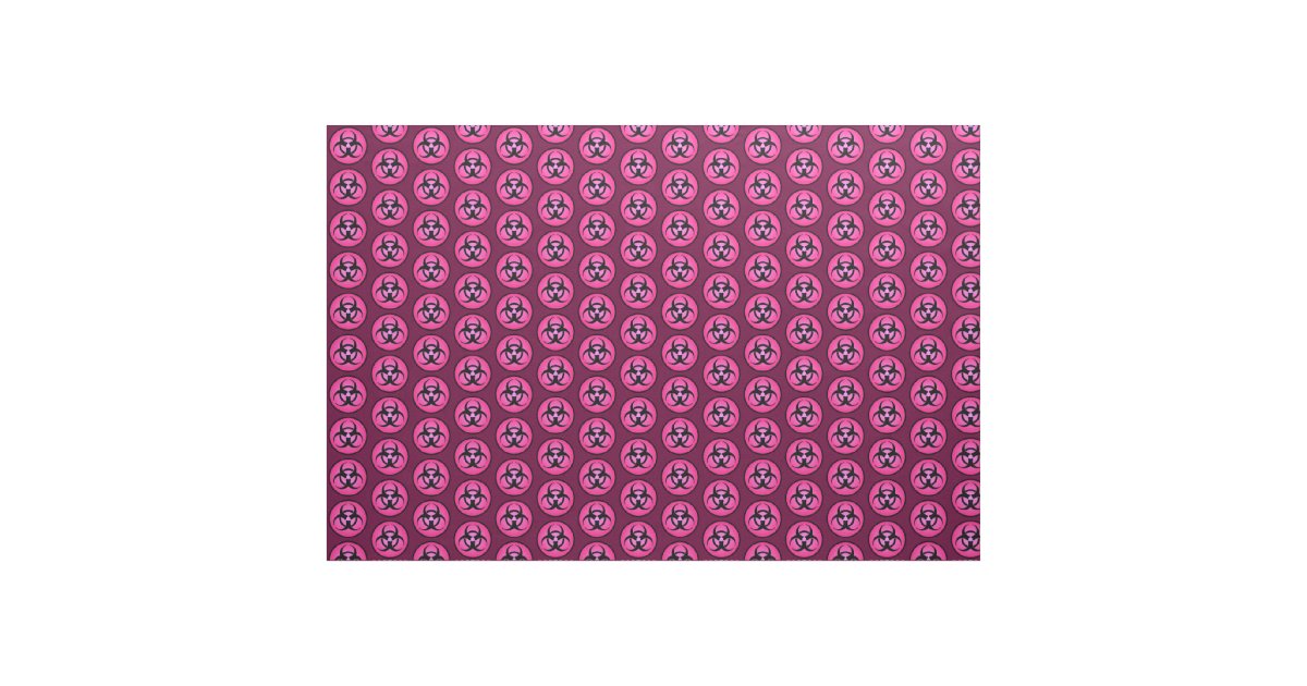 Pink Biohazard Symbol Fabric | Zazzle