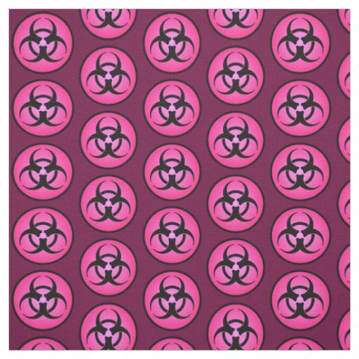 Pink Biohazard Symbol Fabric