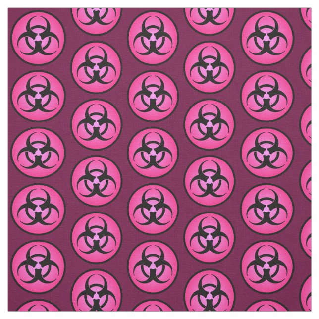 Pink Biohazard Symbol Fabric (Swatch)