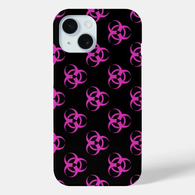 Pink Biohazard Symbol Pattern Case-Mate iPhone Case (Back)