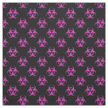 Pink Biohazard Symbol Pattern Fabric