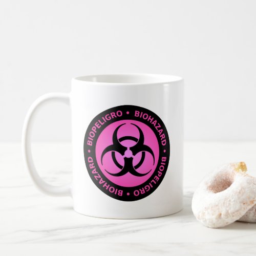 Pink Biohazard  Warning Mug