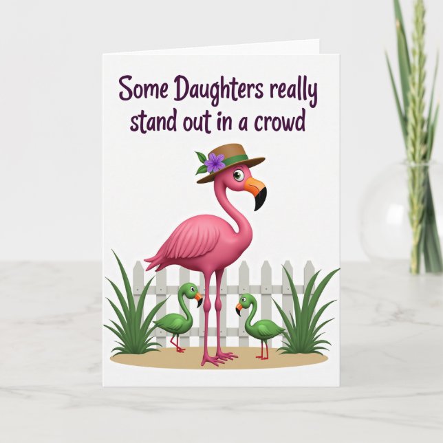 Pink Bird And Friends Greeting Card (Front)