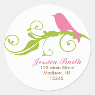 Pink Bird Classic Round Sticker