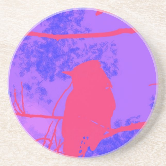 Pink Bird Drink Coaster (Front)