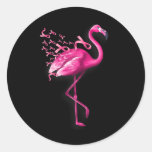Pink Bird Flamingo Breast Cancer Awareness  Classic Round Sticker