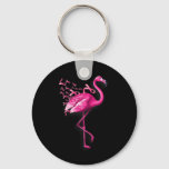 Pink Bird Flamingo Breast Cancer Awareness  Keychain