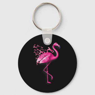 Pink Bird Flamingo Breast Cancer Awareness Keychain