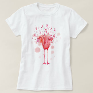 Pink Bird Flamingo Breast Cancer Awareness T-Shirt