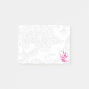 Pink Bird & Floral Post-It Notes
