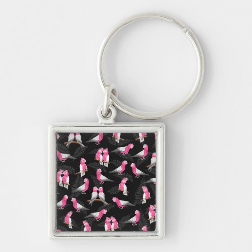 Pink bird galah cockatoo pattern keychain