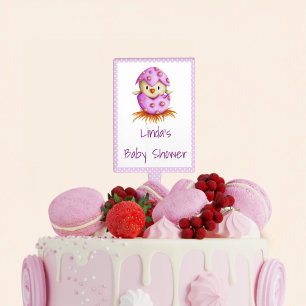 Pink Bird Girl Baby Shower Cake Topper
