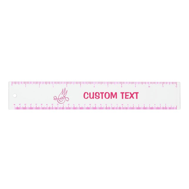 Pink Bird Music 12 inch Ruler (Front)