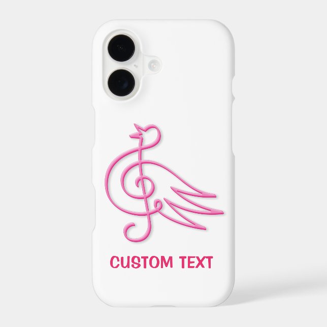Pink Bird Music Case-Mate iPhone Case (Back)