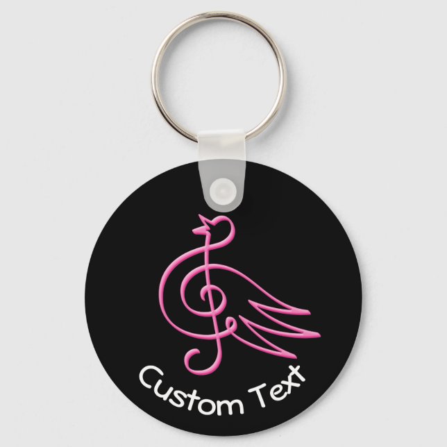 Pink Bird Music Keychain (Front)