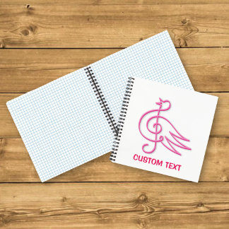 Pink Bird Music Notebook