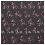 Pink Bird Music Pattern Fabric