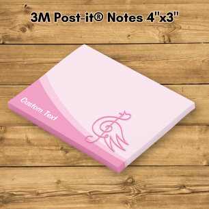 Pink Bird Music Post-it Notes