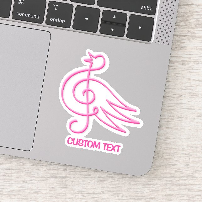 Pink Bird Music Sticker (Detail)