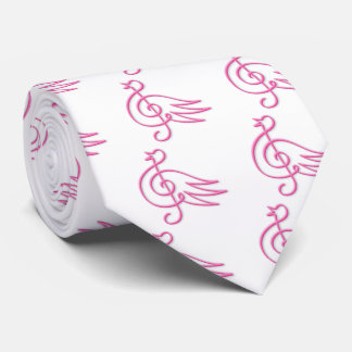 Pink bird music tie