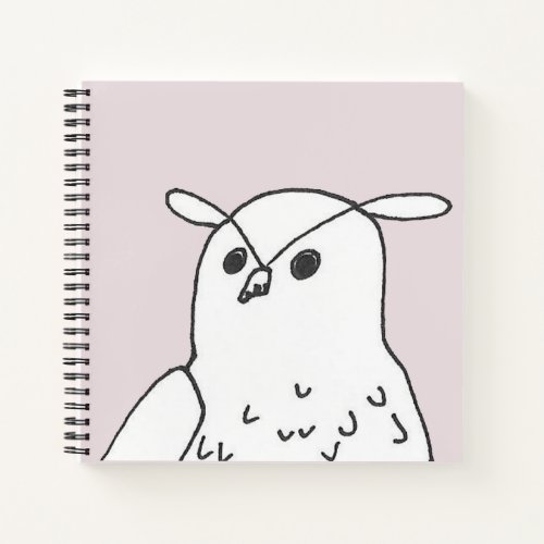 Pink Bird of Prey Cute Owl Notebook