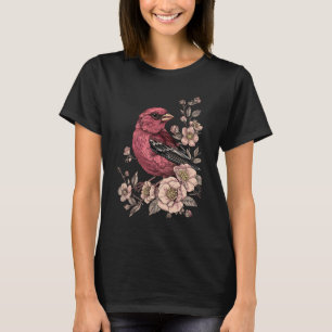 Pink bird with roses T-Shirt