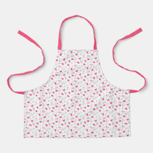 Pink Birds and Love Hearts Apron