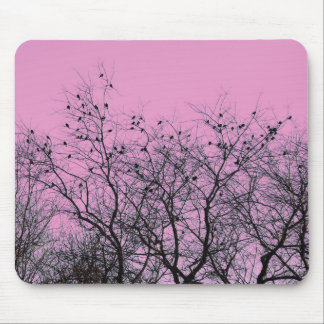 Pink Birds and Trees Mousepad