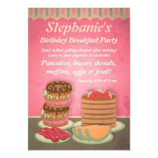 Breakfast Birthday Party Invitations 1