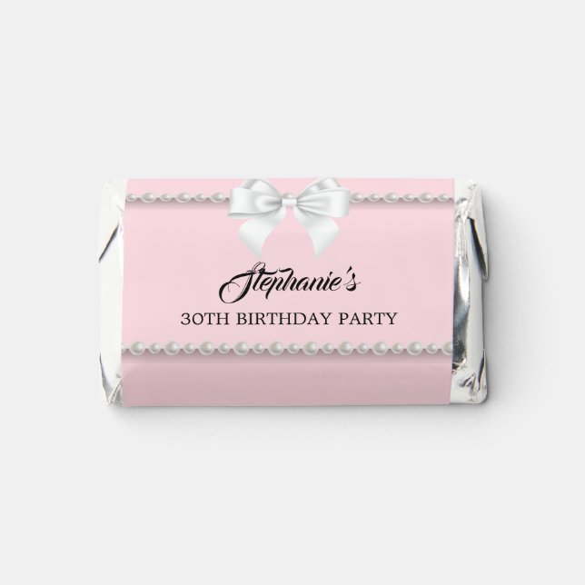 Pink Birthday Bridal Event Elegant Tiffany Hershey's Miniatures (Front)