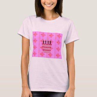Pink Birthday Cake Art Print T-Shirt