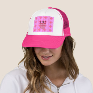 Pink Birthday Cake Art Print Trucker Hat